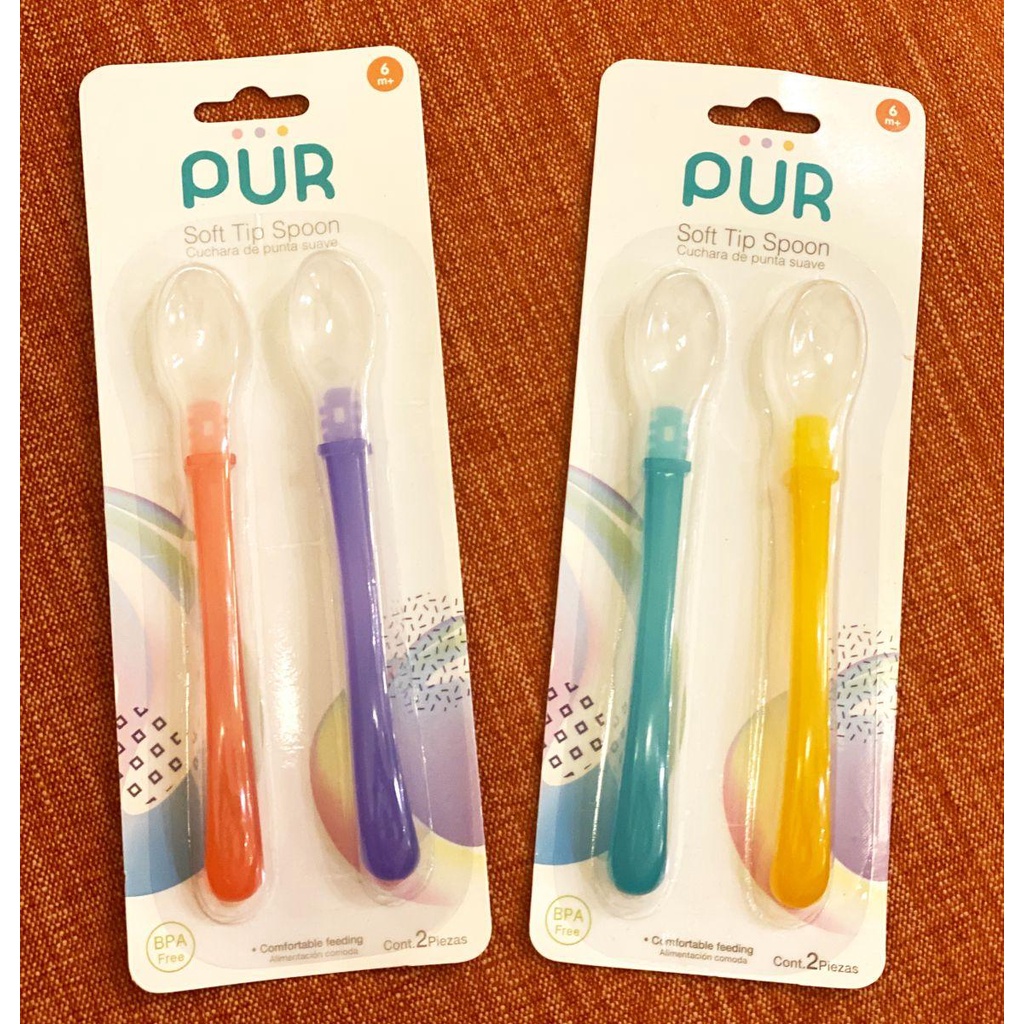 PURE NATURE - BỘ 2 MUỖNG MỀM ĂN DẶM CÁN DÀI PUR