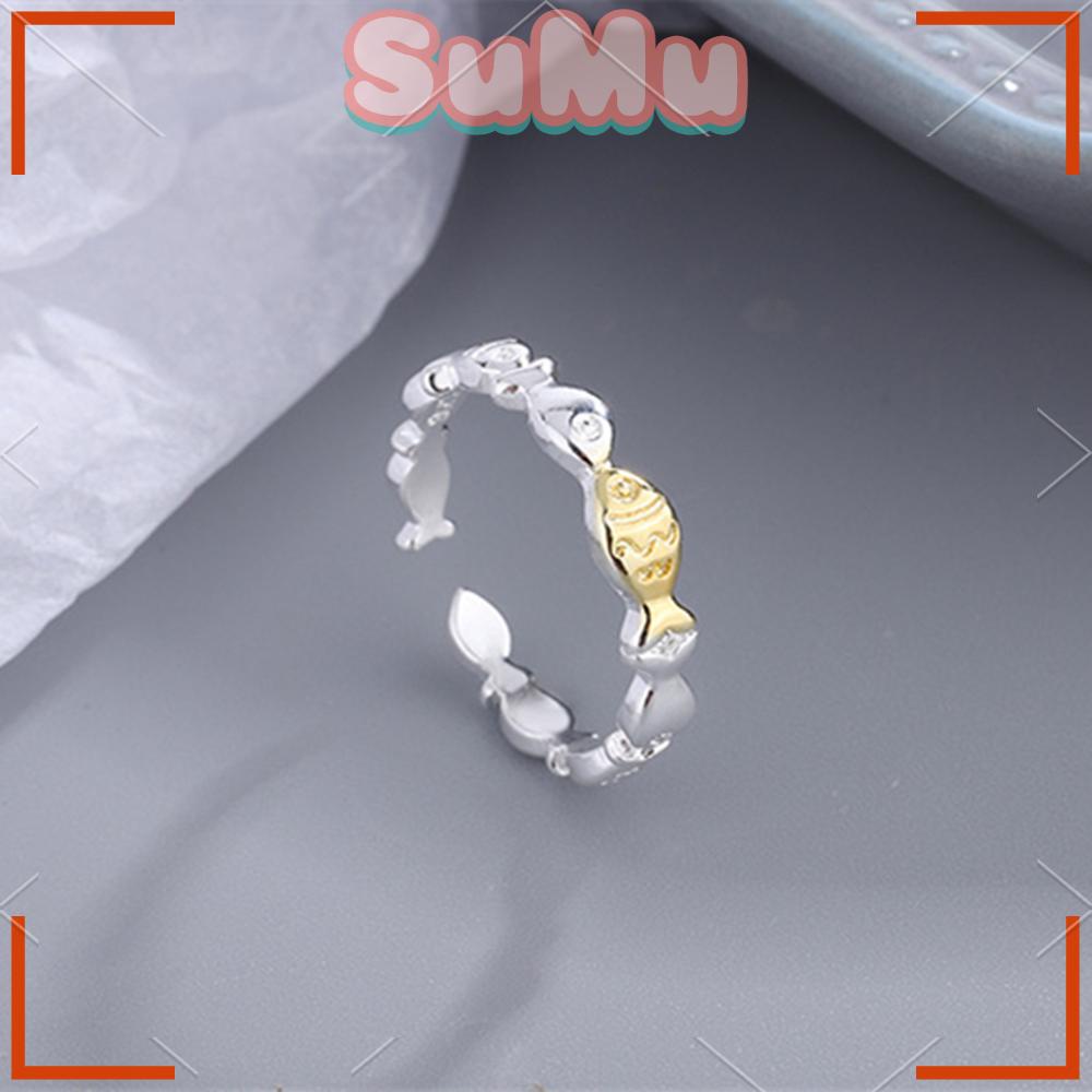 Nhẫn Hở Hình Cá Dễ Thương Phong Cách Vintage