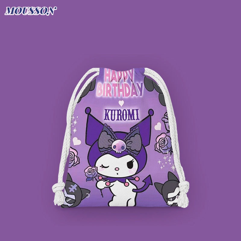 Túi dây rút MOUSSON kiểu Sanrio họa tiết hoạt hình dễ thương đựng đồ trang điểm