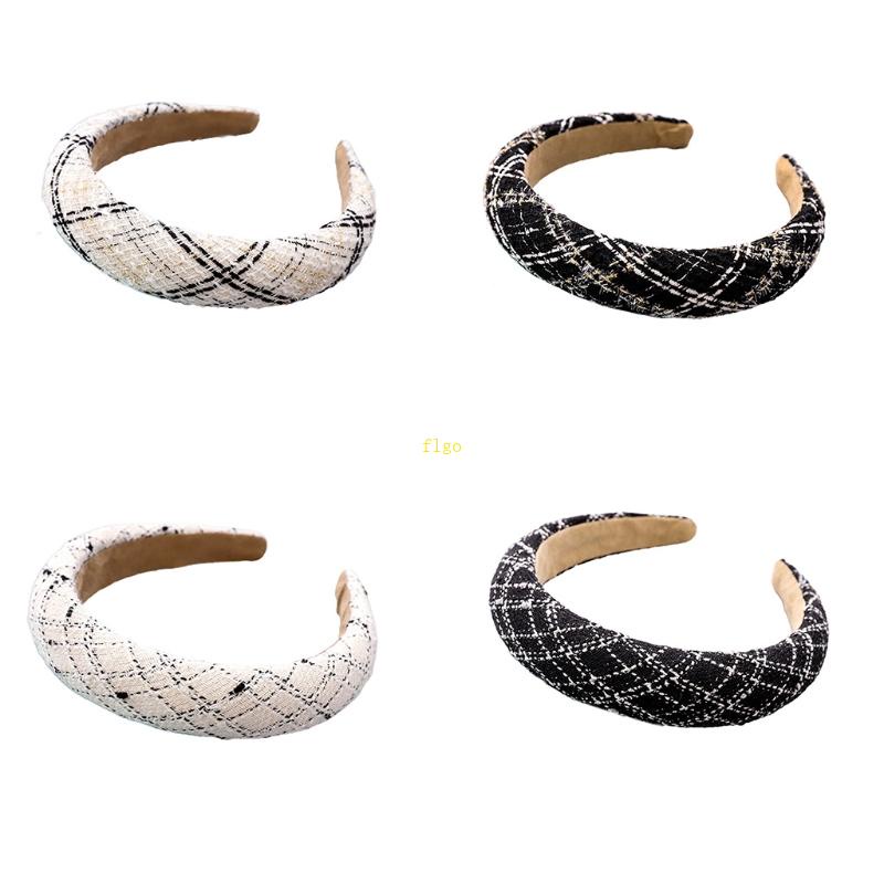 Băng Đô Cài Tóc Nhỏ Kẻ Sọc Caro Trắng Đen Cổ Điển Phong Cách Hàn Quốc Cho Nữ