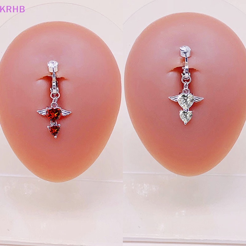 Khuyên Rốn Hình Trái Tim Đôi Cánh Đính Đá Quyến Rũ Cho Nữ Mới