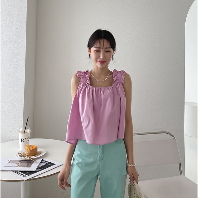 SUXI Áo Sơ Mi Không Tay Dáng Rộng Thời Trang Mùa Hè Dành Cho Nữ