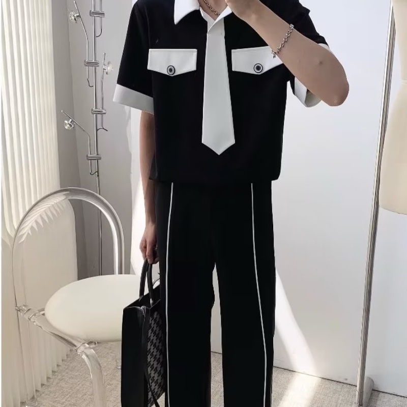 Set Áo Sơ Mi Ngắn Tay Và Quần Short Thời Trang Mùa Hè Cho Nam