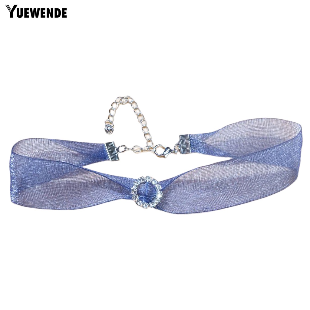 Yq.e Vòng Cổ Ruy Băng Viền Ren Đính Đá Có Thể Điều Chỉnh Thời Trang An Toàn Dành Cho Thú Cưng Mặc Hàng Ngày