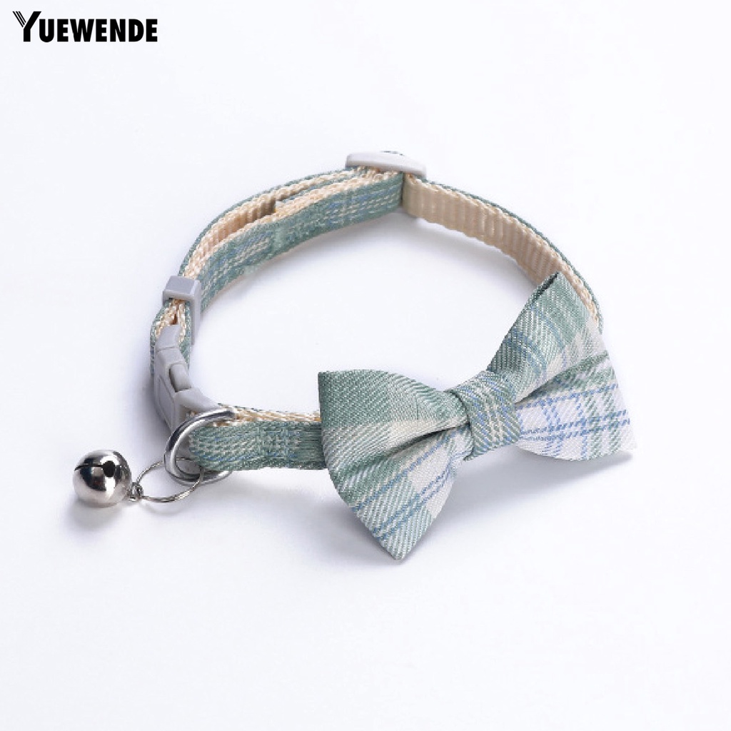 Vòng Cổ Họa Tiết Caro Đính Nơ Có Thể Điều Chỉnh Cho Thú Cưng