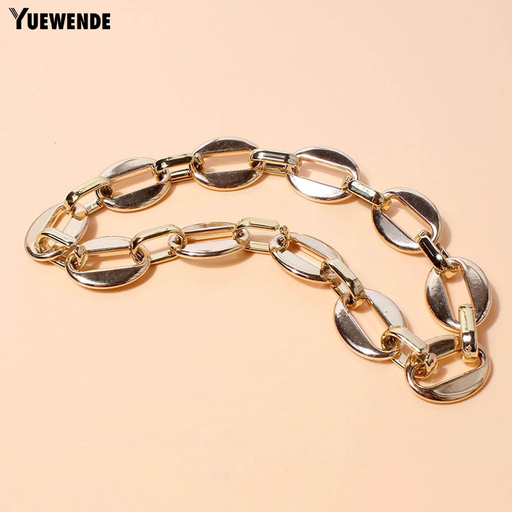 Yq.e Vòng Cổ Kim Loại Dạng Xích Hình Học Màu Vàng Kim Cho Thú Cưng Bull Pháp