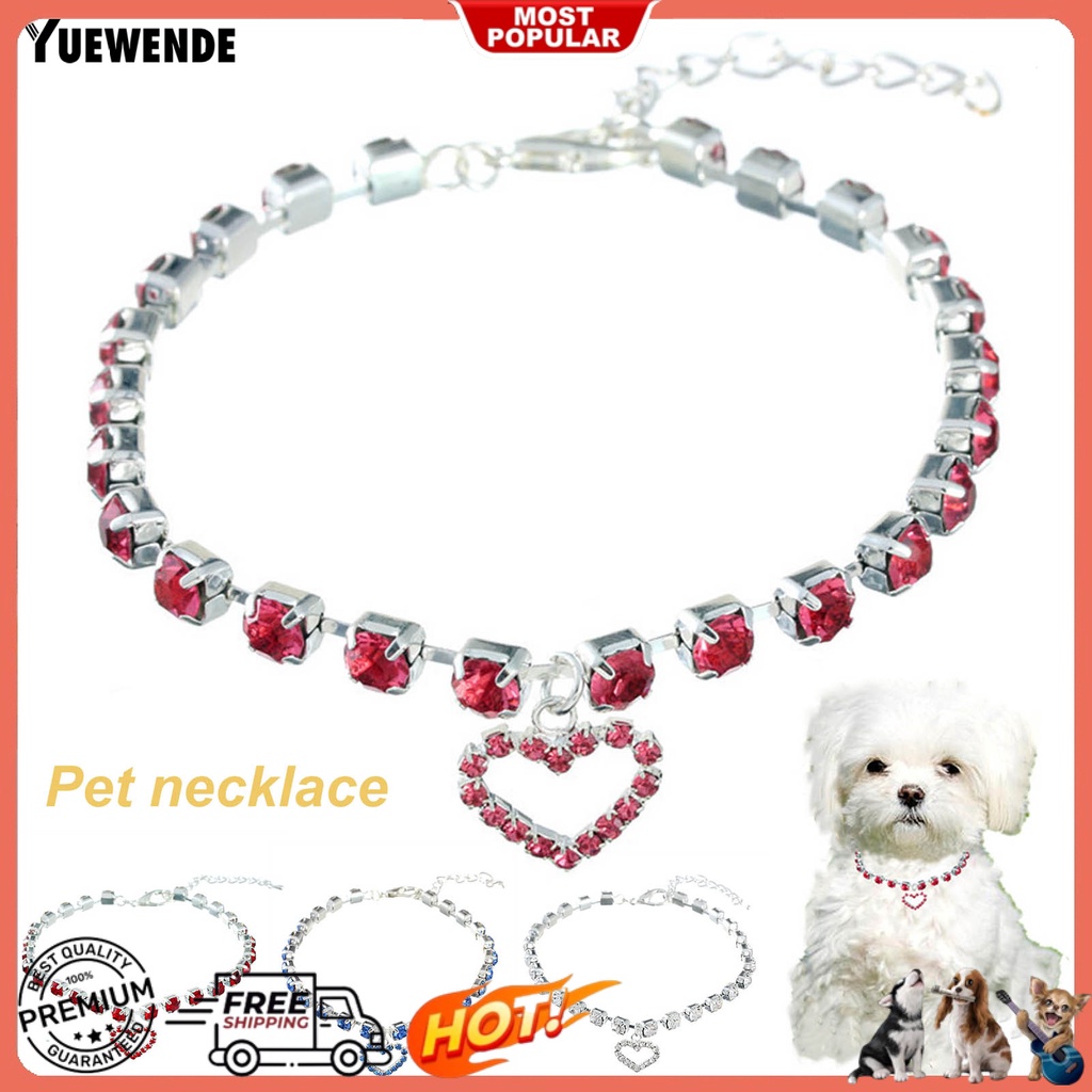 Vòng cổ Mặt Trái Tim Đính Đá Cho Thú Cưng