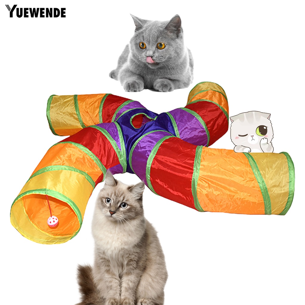 Đồ Chơi Đường Hầm Chữ S 4 Chiều Chống Cắn Chống Trầy Xước Giảm Căng Thẳng Cho Mèo Cưng