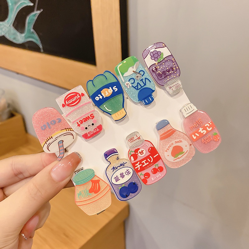 Kẹp Tóc Hình Bình Nước Ngọt Hoạt Hình Dễ Thương Cho Bé Gái
