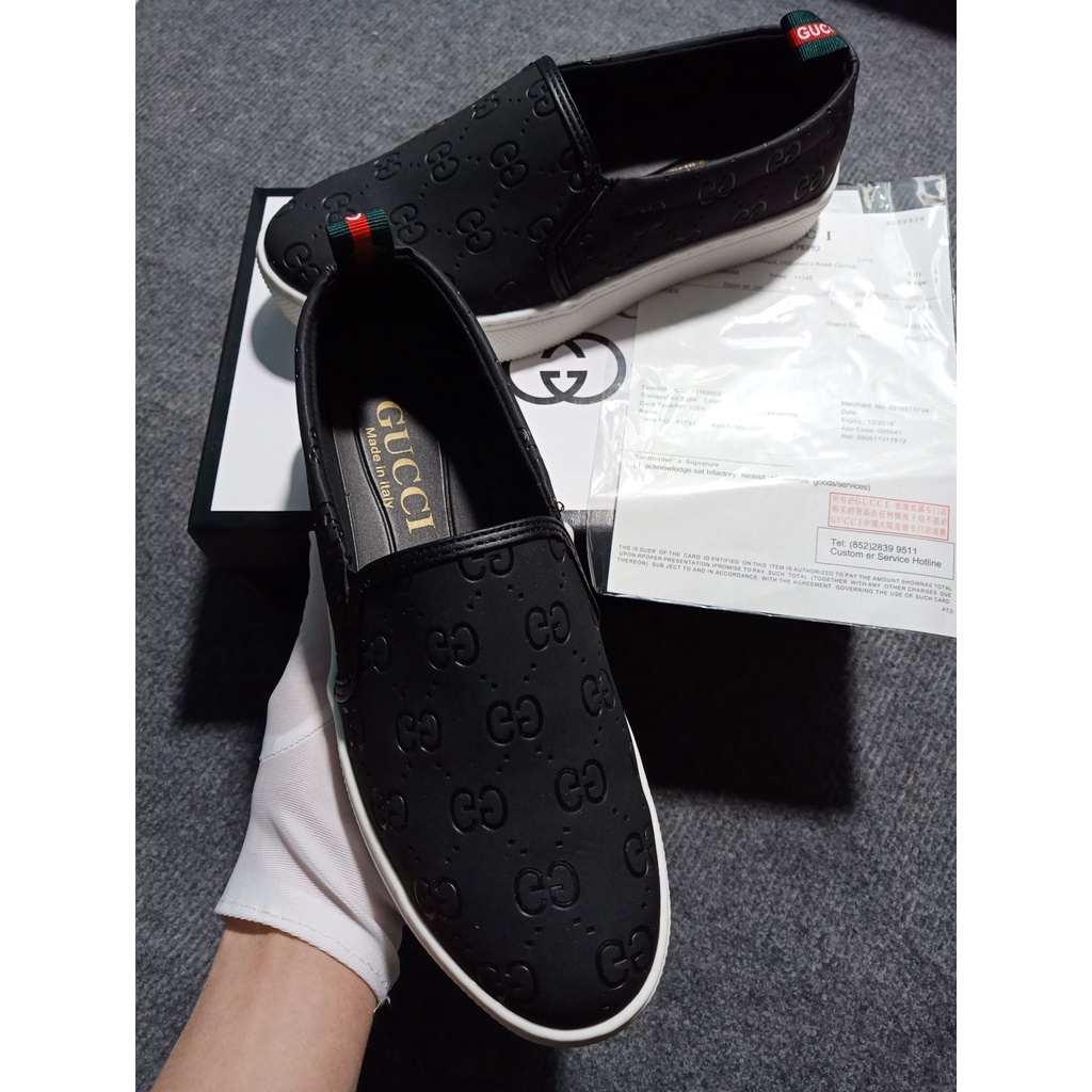 Giày Lười Nam GC Hàn Quốc , Giày Lười Slip On Nam Đẹp Giá Rẻ Đế Khâu Da Bóng Siêu Đẹp Full Box