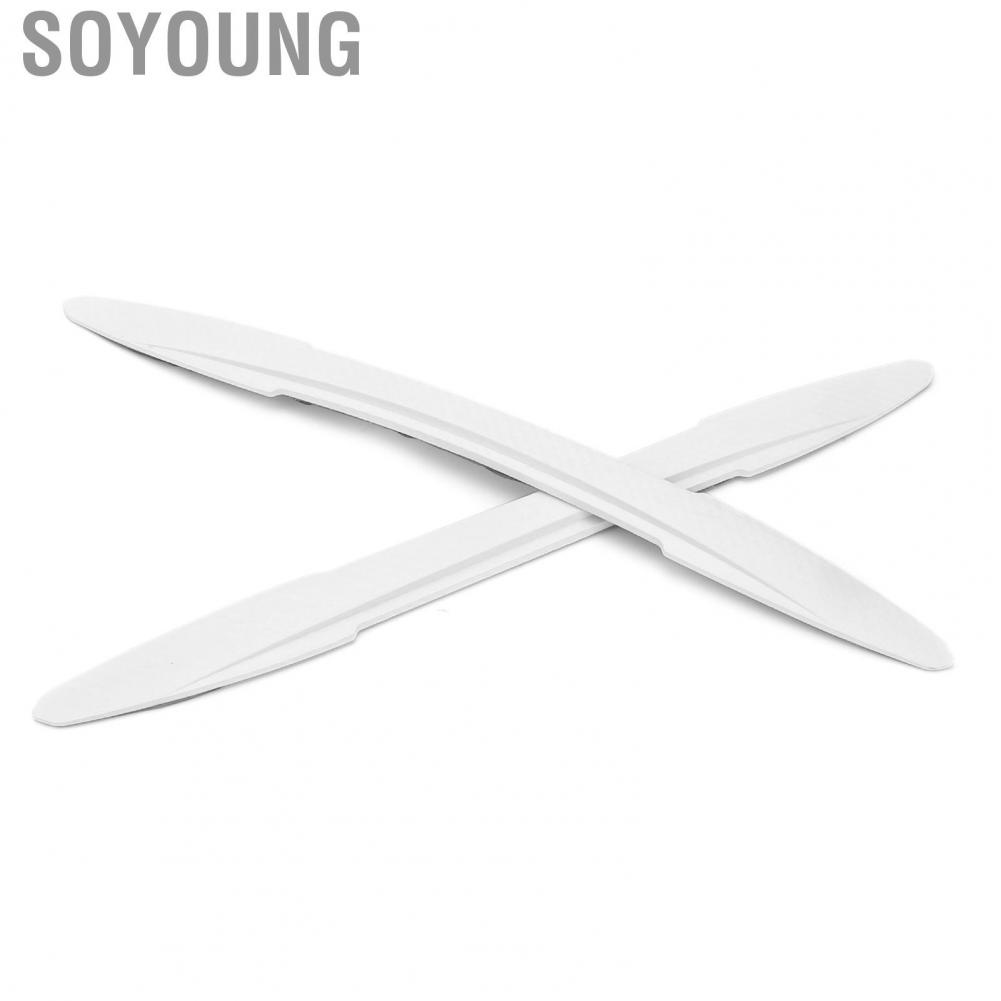 Soyoung Bumper Strip  White Carbon Fiber Rubber Material Guard 2pcs for Automobile Modification Universal