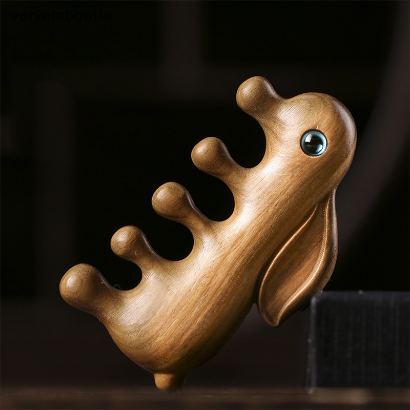 1 Lược Chải Tóc Mát Xa Da Đầu Bằng Đá Meridian Hình Thỏ Dễ Thương