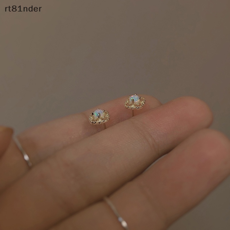 Khuyên Tai Dạng Hạt n Hình Hoa rt mini Đính Đá Mặt Trăng Thiết Kế Rỗng Tối Giản Cho Nữ