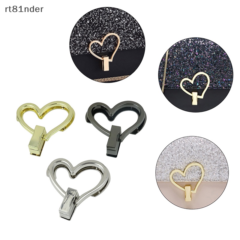 Rt Phụ Kiện Khóa Kim Loại Hình Trái Tim Thời Trang Cho Túi Xách Đeo Vai DIY