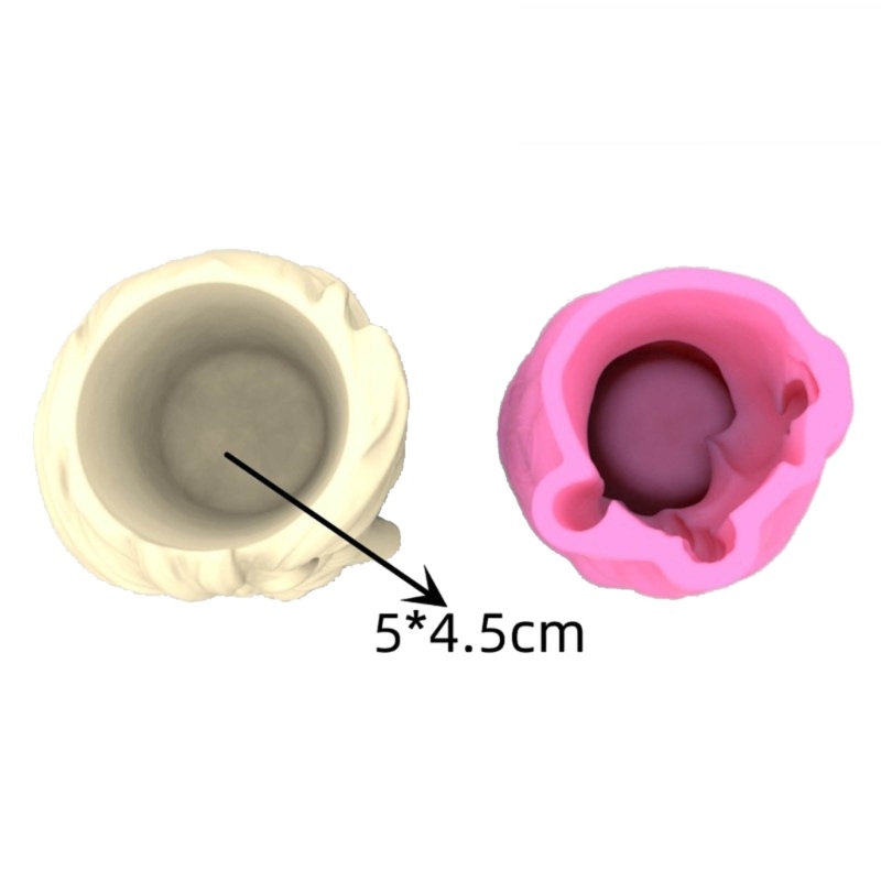 Khuôn Silicone Làm Giá Đỡ Bút Chì / Chậu Cây Hình Cô Gái Bện 3D Độc Đáo DIY