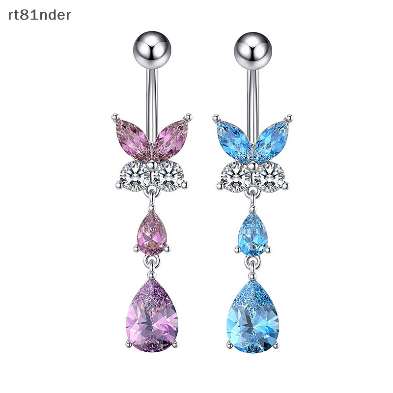 Khuyên Rốn Hình Bướm Đính Đá Zircon Thời Trang Cho Nữ