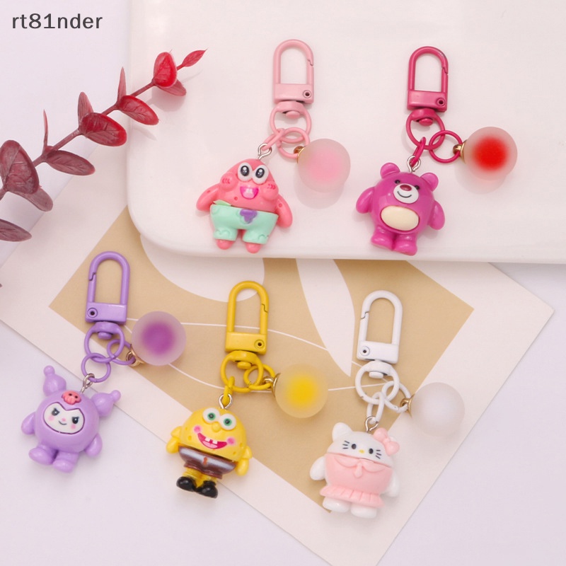 Rt Móc Khóa Quả Cầu Nhựa Resin Hình Búp Bê 3D Nhiều Màu Dễ Thương