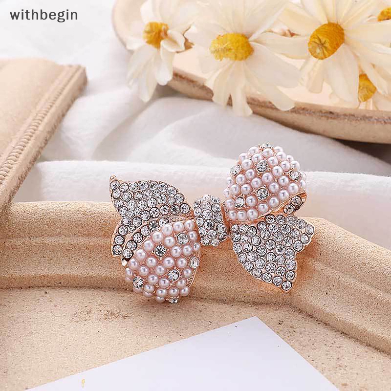 Wuli&amp;amp;Ghim Cài Áo Hình Nơ Đính Ngọc Trai Lấp Lánh Thời Trang Cho Nữ