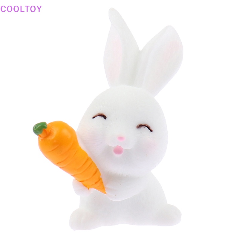 Set 6 Mô Hình Thỏ Và Cà Rốt Mini Trang Trí Bánh Kem