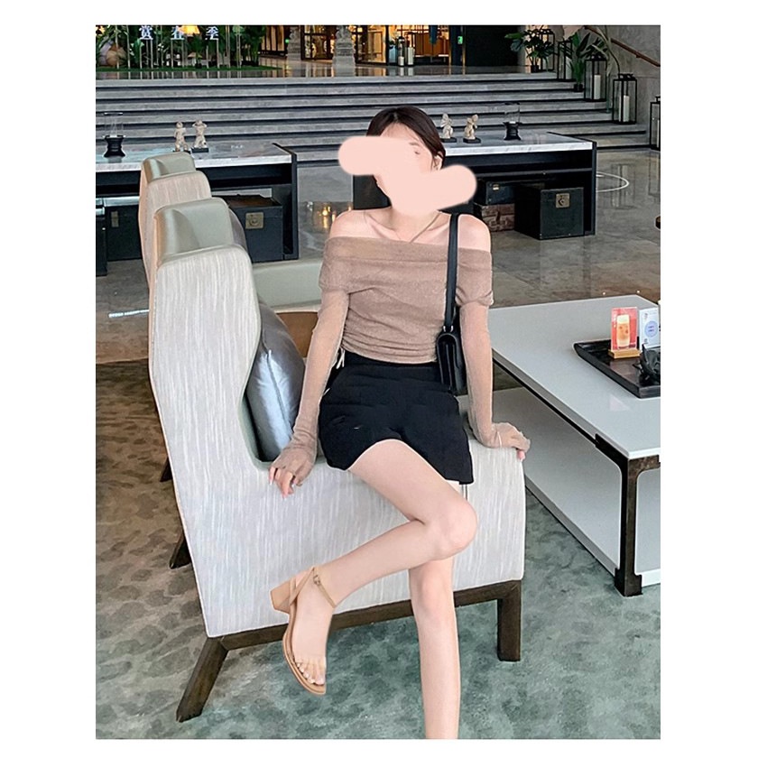 Duoya Tóc Thẳng ~ [Hàng Có Sẵn] Sandal Cao Gót Dây Da Mềm Trong Suốt Cảm Giác Màu Nude Đơn Giản Cho Nữ Miễn Phí Vận Chuyển