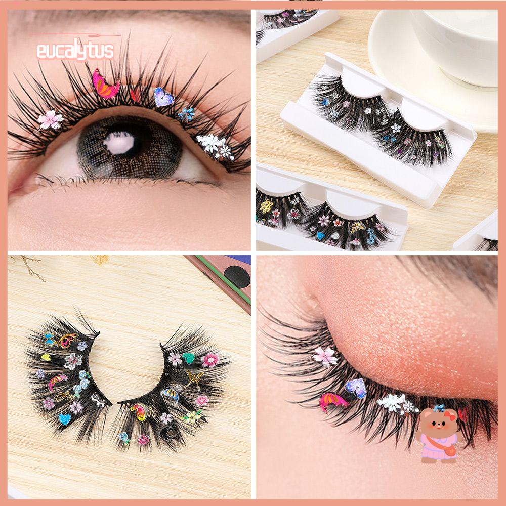 Lông Mi Giả Trang Điểm Thủ Công Họa Tiết Hoa Phong Cách Giáng Sinh