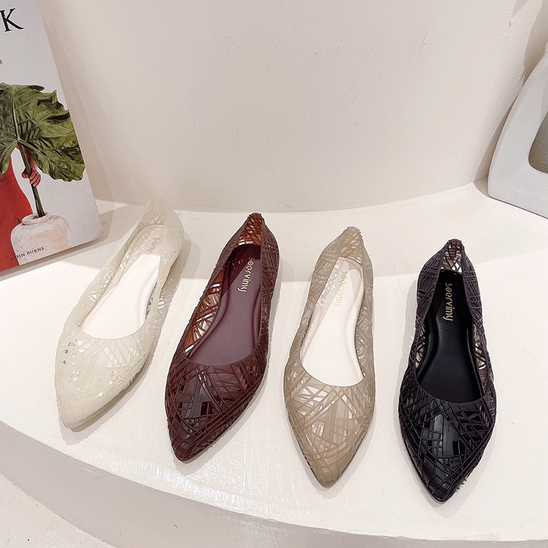 Giày Búp Bê Nhựa Chống Trượt Thời Trang Mùa Hè 2023 Cho Nữ