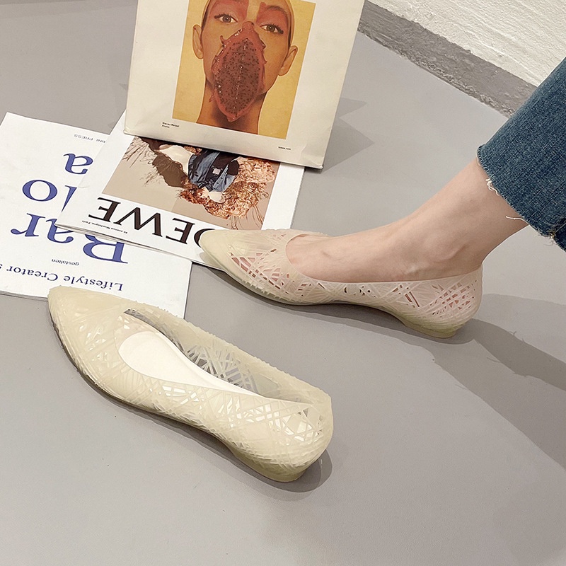 Giày Búp Bê Nhựa Chống Trượt Thời Trang Mùa Hè 2023 Cho Nữ