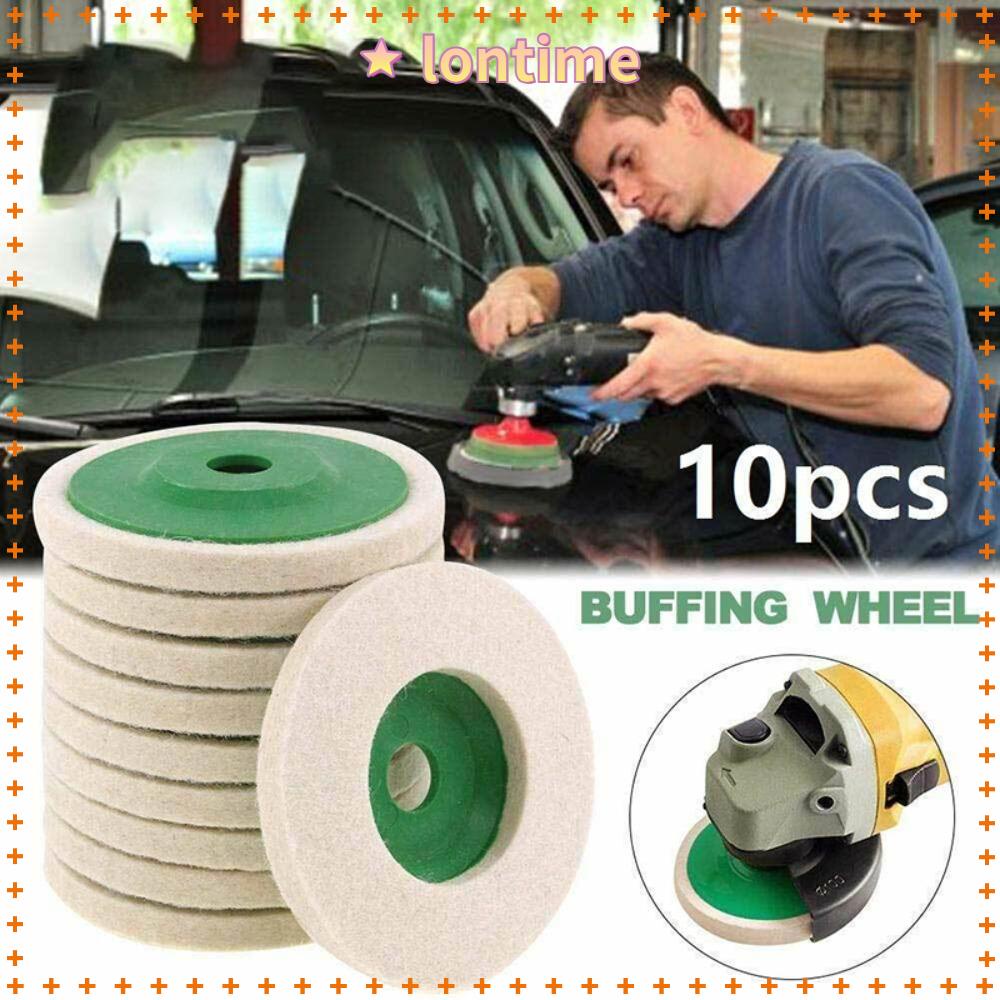 Bộ 10 Đĩa Nỉ Tròn 4inch Đánh Bóng Xe Hơi