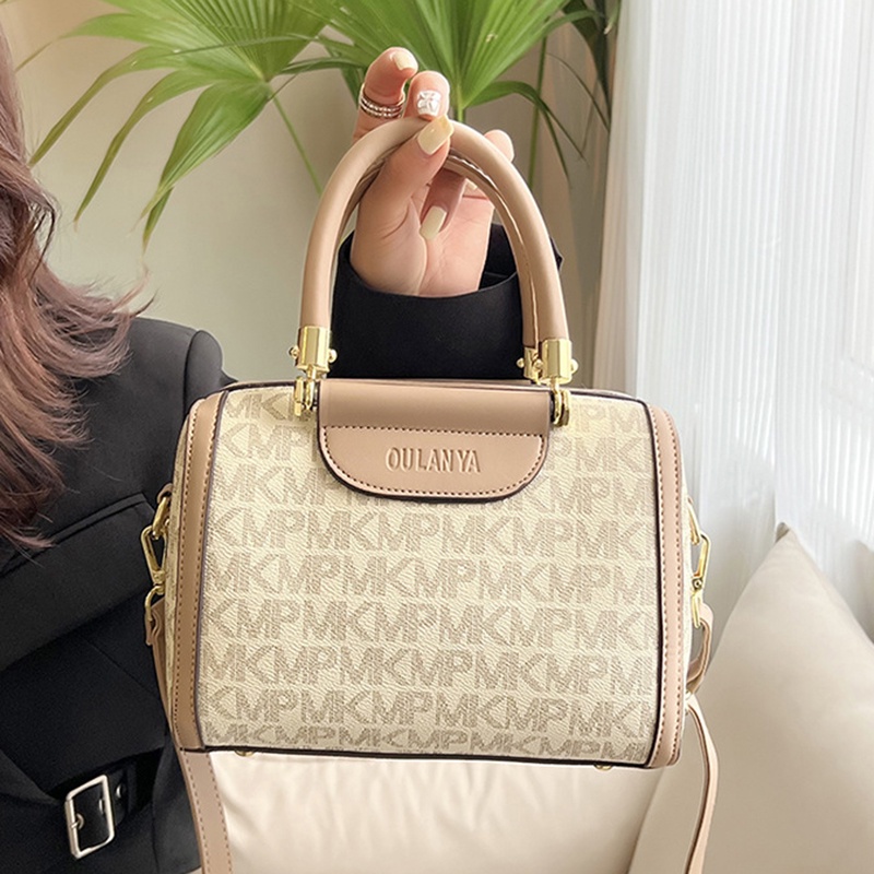 Túi Xách Boston Dạng Gối In Họa Tiết Cổ Điển Hợp Thời Trang Cho Nữ