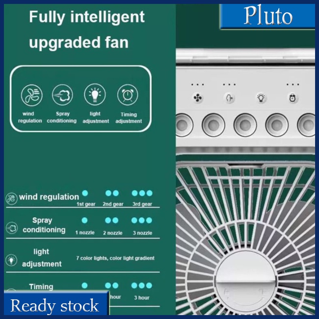 Quạt Điều Hòa Không Khí Di Động 6 Inch Với 3 Tốc Độ 5 7 Màu Có Đèn