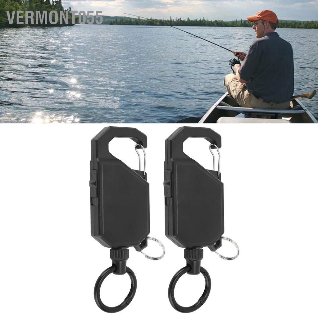 Vermont055 2 Chiếc Ngoài Trời Hạng Nặng Có Thể Thu Vào Móc Khóa Chìa Cho Cần Câu Công Việc Tài Liệu