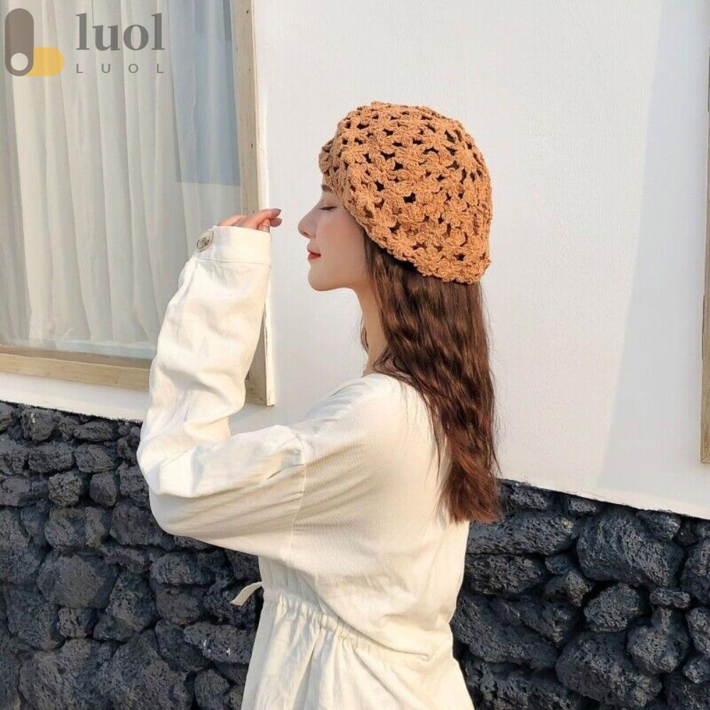Luol Mũ Beret Móc Co Giãn Khóa Cài Đẹp Mắt Mùa Hè Cho Bạn Bè