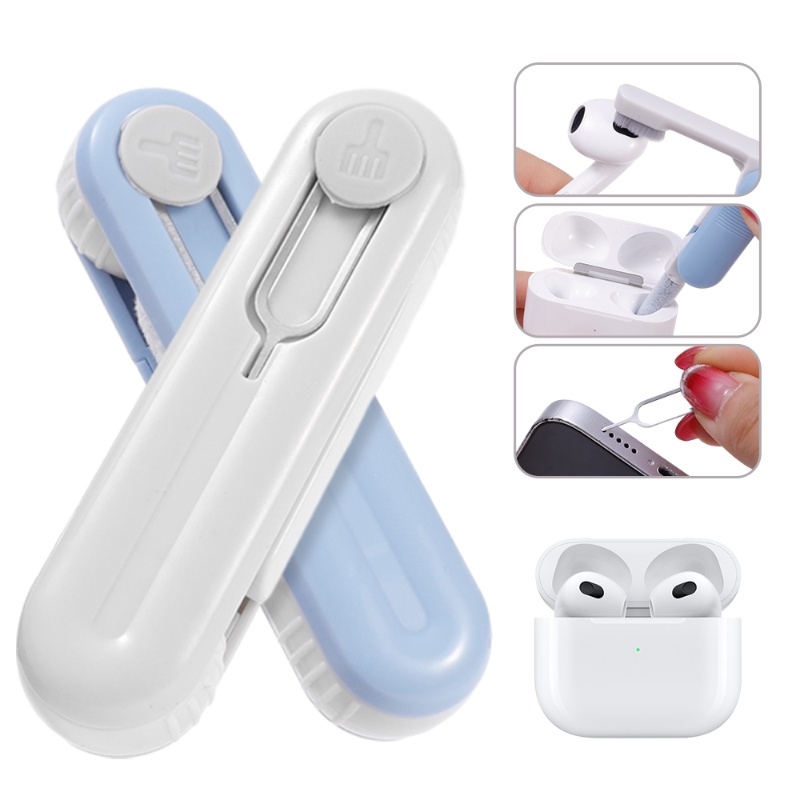 Bộ Dụng Cụ Vệ Sinh Tai Nghe Airpods / Điện Thoại / Máy Tính Bảng Bằng ABS Gọn Nhẹ Đa Năng 5 Trong 1