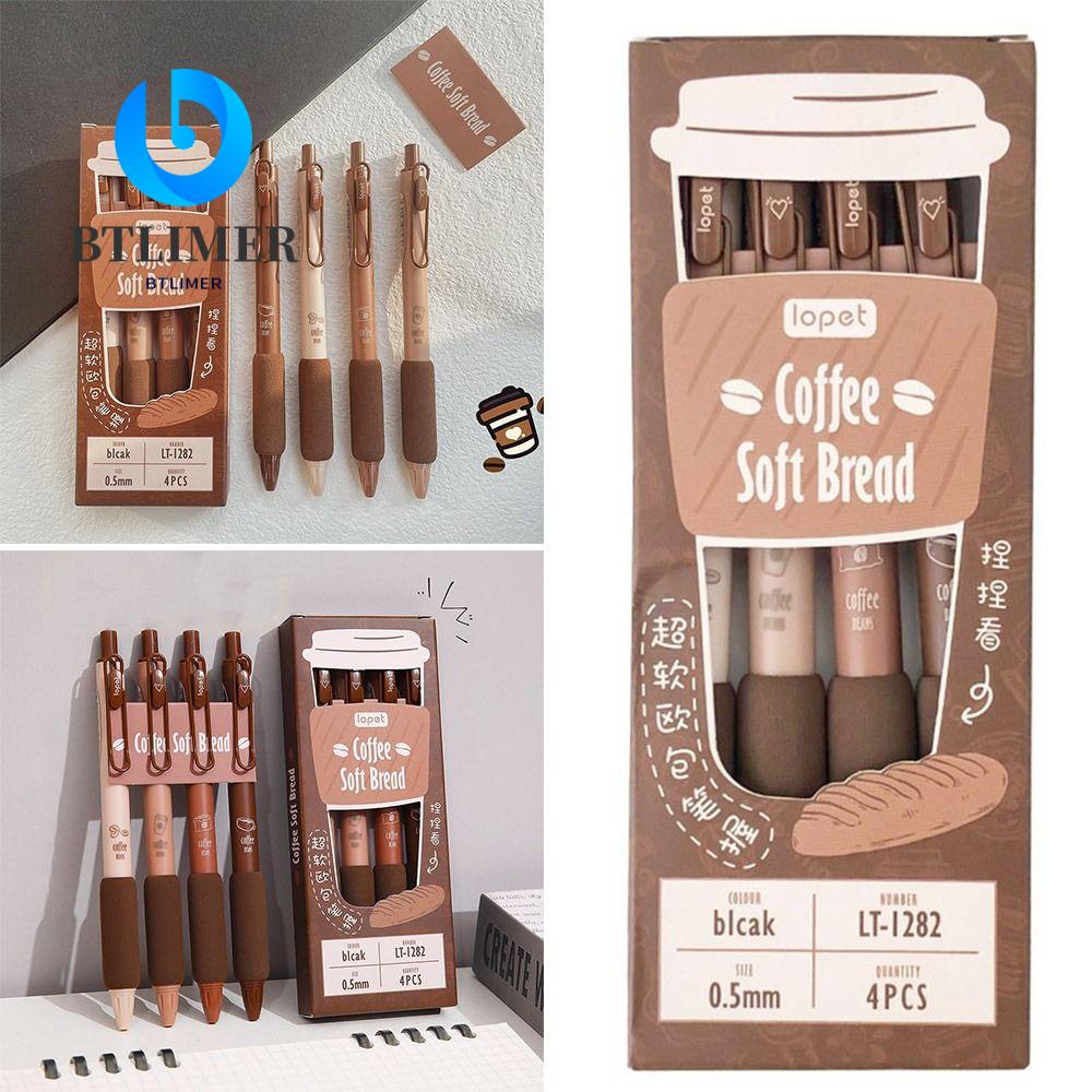 Set 4 Bút Mực Gel Ngòi 0.5mm Tạo Hình Hạt Cà Phê Sáng Tạo