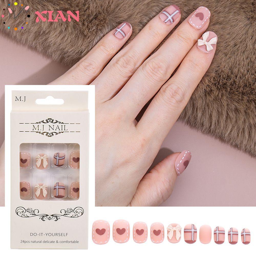 Bộ Móng Tay Giả Ngắn Che Phủ Toàn Diện Thời Trang