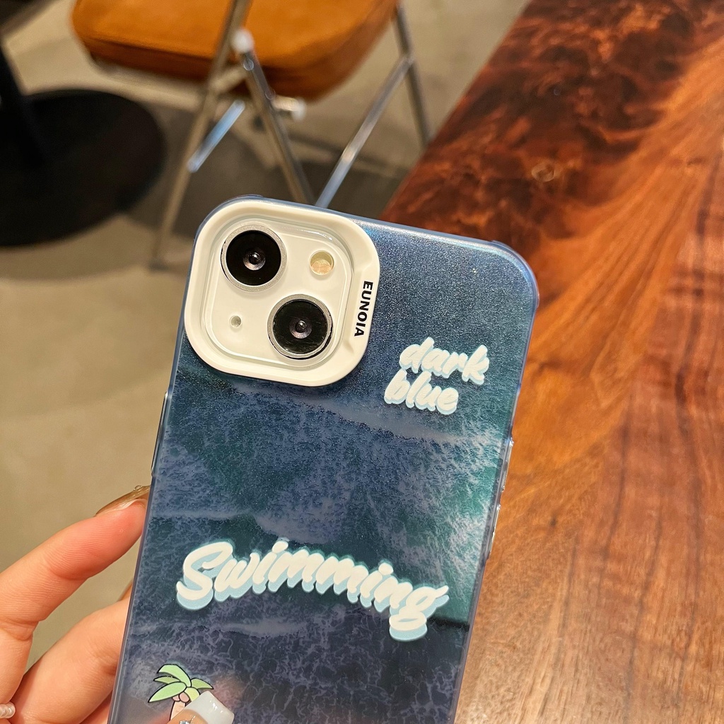 Ốp Điện Thoại TPU Mềm Trong Suốt Chống Rơi Chống Sốc In Họa Tiết Bãi Biển Cho iPhone 14 13 12 11 Pro Max