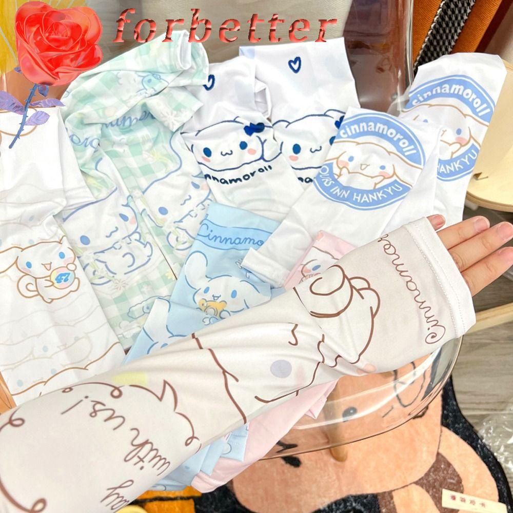 Găng Cánh Tay Chống Nắng Chống Tia UV Bằng Lụa Lạnh Thoáng Khí In Họa Tiết Hoạt Hình Cho Nữ