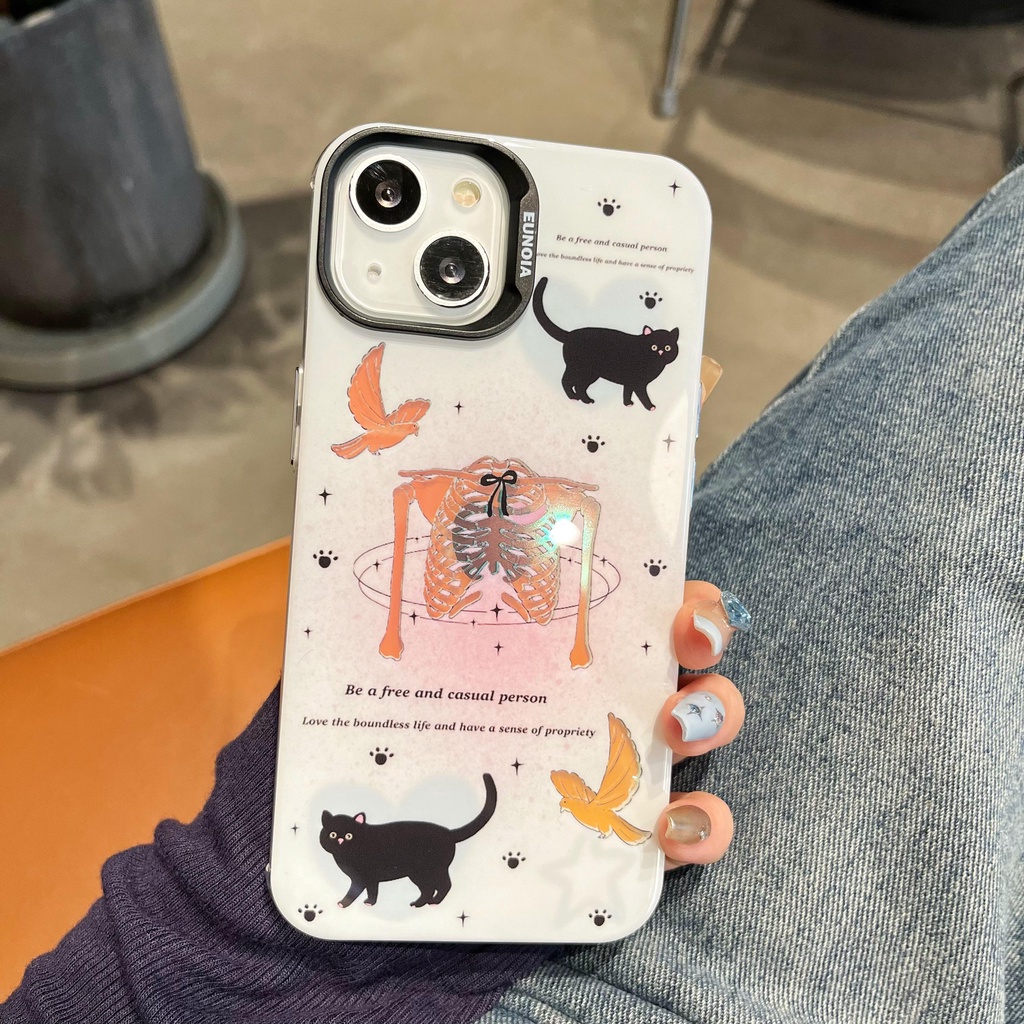 Ốp Điện Thoại Tpu Mềm Trong Suốt Họa Tiết Mèo Hoạt Hình Hai Mặt Cho iPhone 14 13 12 11Pro Max