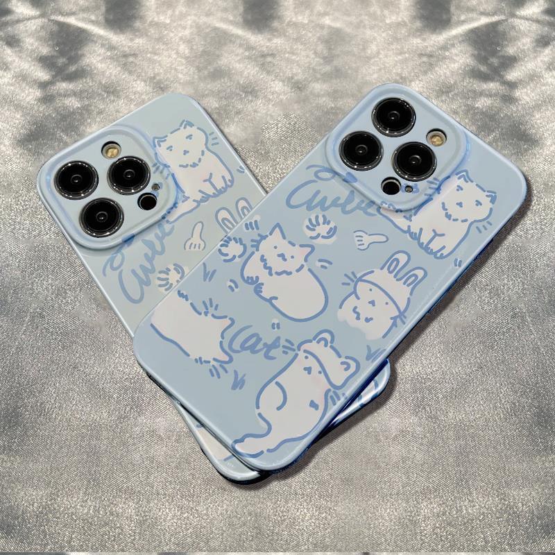 Ốp Điện Thoại Mềm Chống Sốc Hình Mèo Cho Iphone12 11 13 plus 6In 7814pro