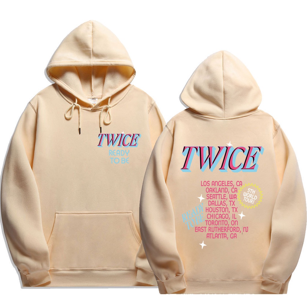 Áo Hoodie Dáng Rộng Thời Trang Đường Phố Hàn Quốc TWICE 5th World Tour READY TO BE Concert