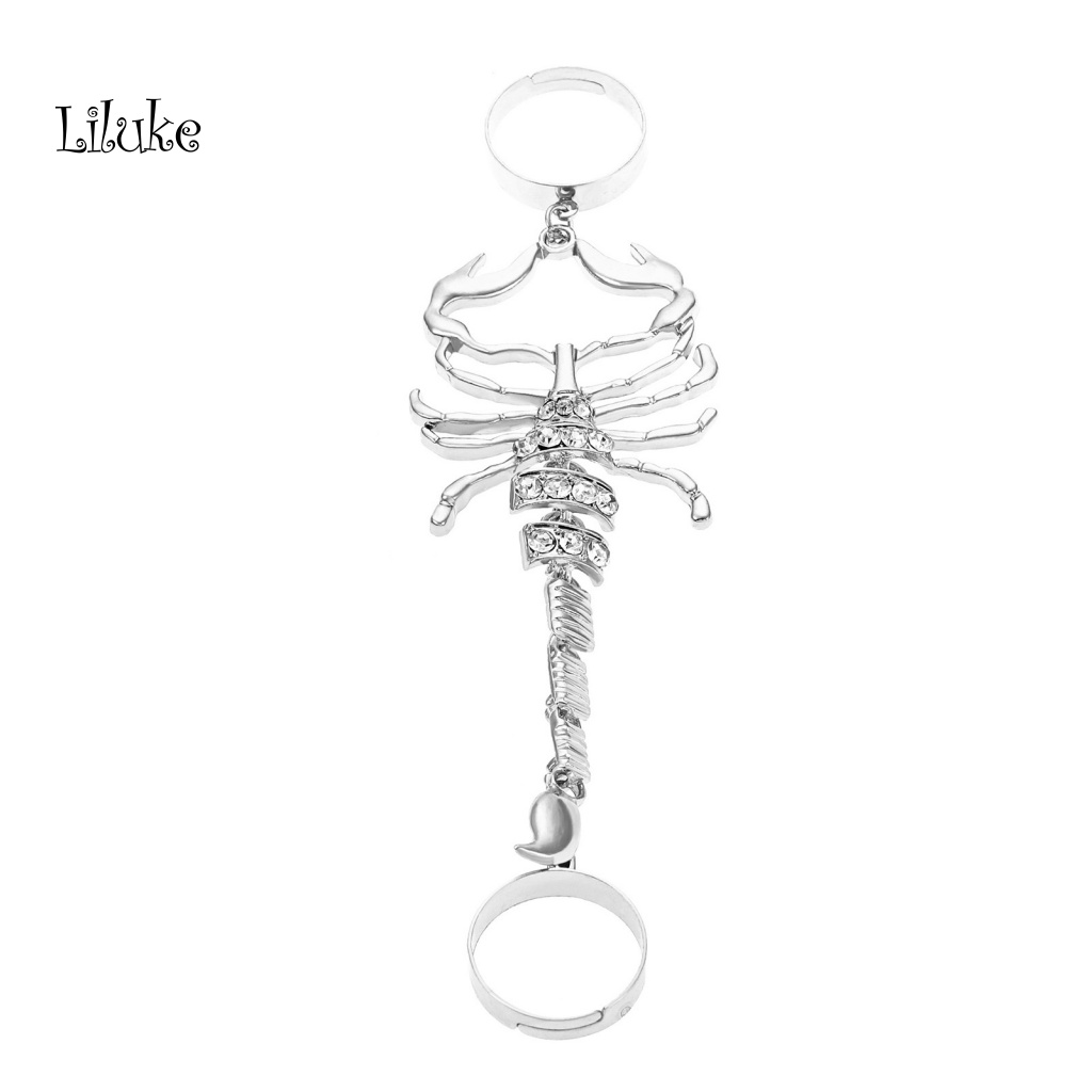 Set 2 Nhẫn Đeo Khớp Ngón Tay Kim Loại Đính Đá Thời Trang Nữ