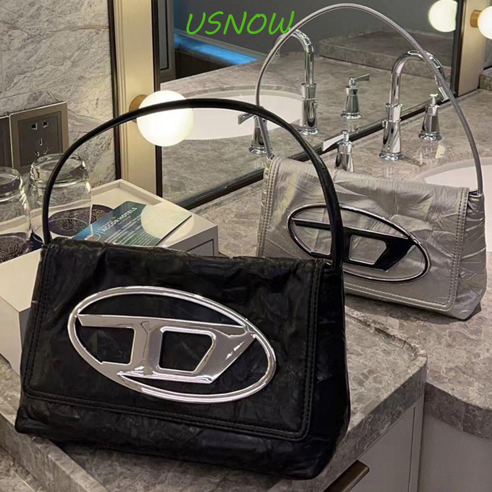 Túi Tote Mini Màu Trơn In Chữ D Dingdang Phong Cách Retro Pháp Cho Nữ