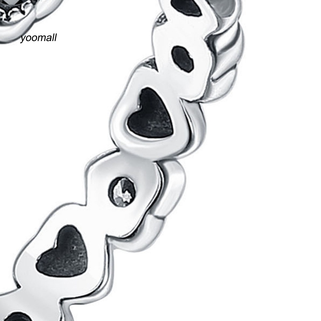 Nhẫn Hình Trái Tim Đính Đá Zircon Thời Trang