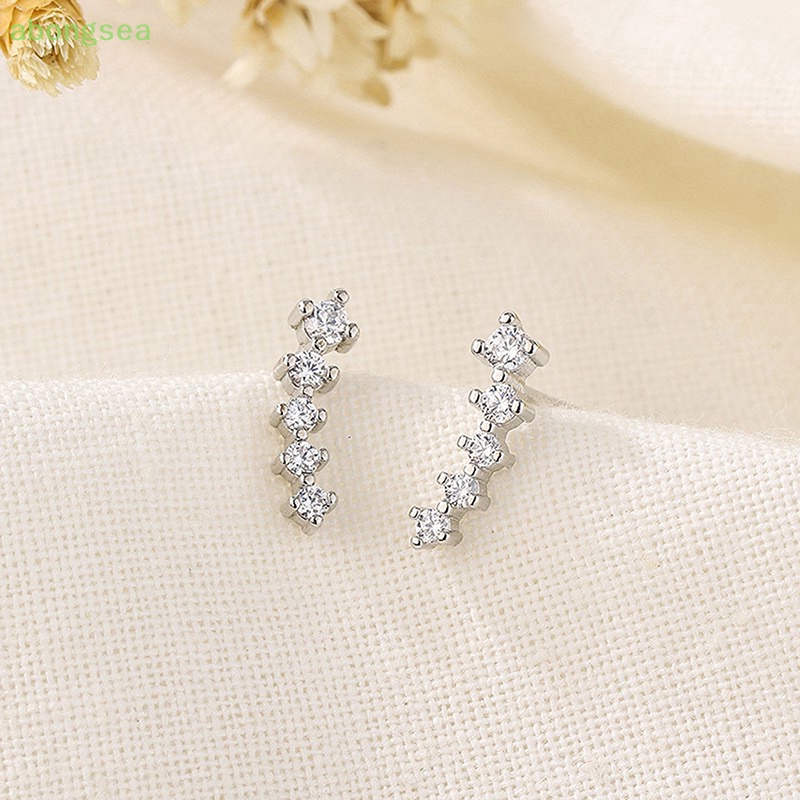 Abongsea Bông Tai Đính Đá Zircon Phong Cách Phương Tây Dễ Thương Dành Cho Nữ