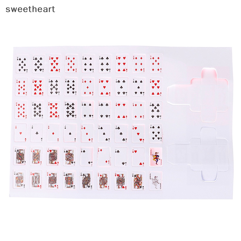 Dễ thương 1:12 trò chơi thu nhỏ Poker Mini Dollhouse chơi bài trang trí nhà mới