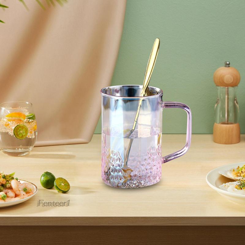 Ấm Trà Thủy Tinh Trong Suốt Miệng Rộng Có Tay Cầm Dành Cho Phòng Khách / Nhà Bếp Fenteer1