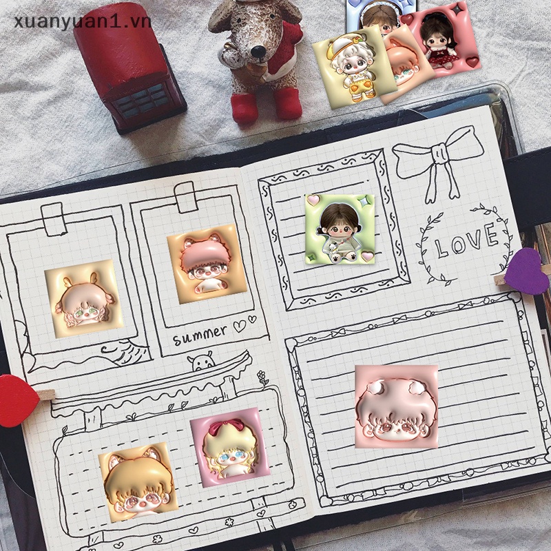 Set 62 Miếng Dán Hoạt Hình Bằng Cotton Trang Trí Ván Trượt / Laptop / Xe Hơi