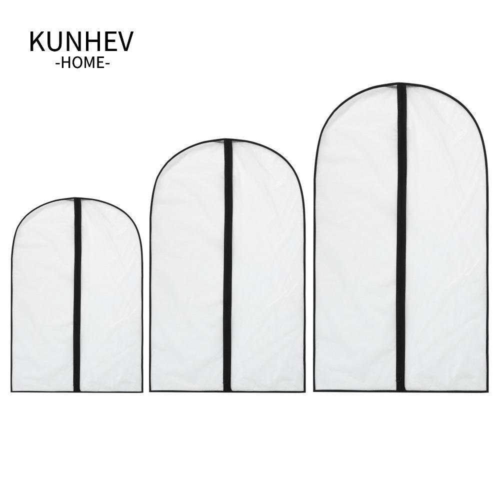 KUNHEV Túi Bọc Quần Áo Trong Suốt Chống Bụi Có Khóa Kéo Tiện Lợi