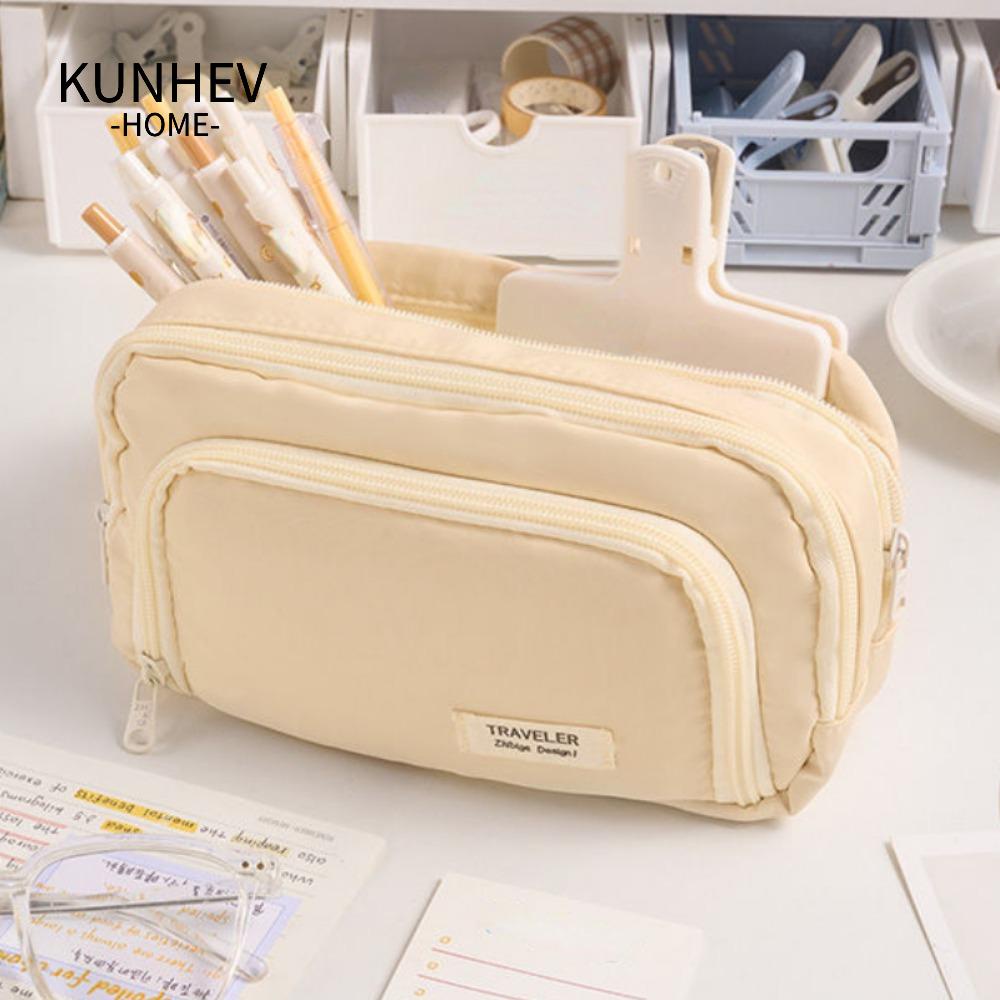 KUNHEV Bóp Viết Cỡ Lớn Họa Tiết Hoa Mẫu Đơn Phong Cách Hàn Quốc Ốp