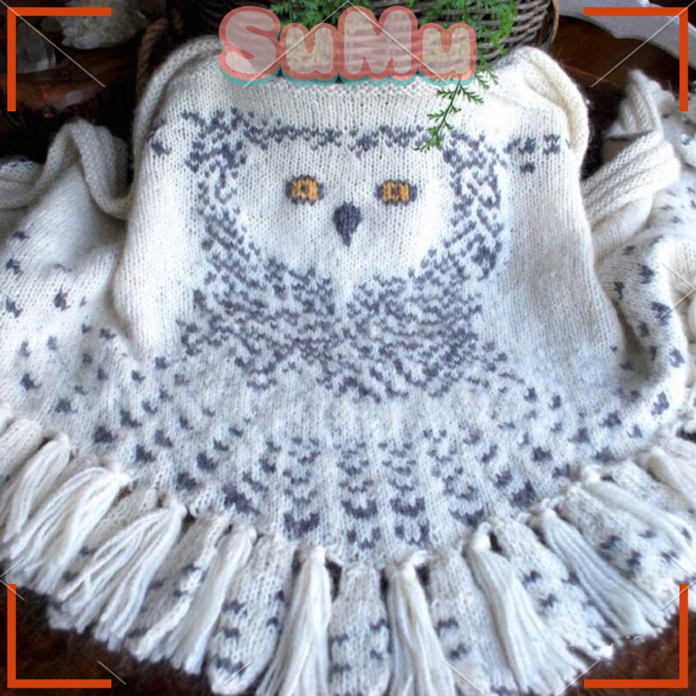 Khăn Choàng SUMU In Hình Chim Cú Thời Trang Dành Cho Nữ